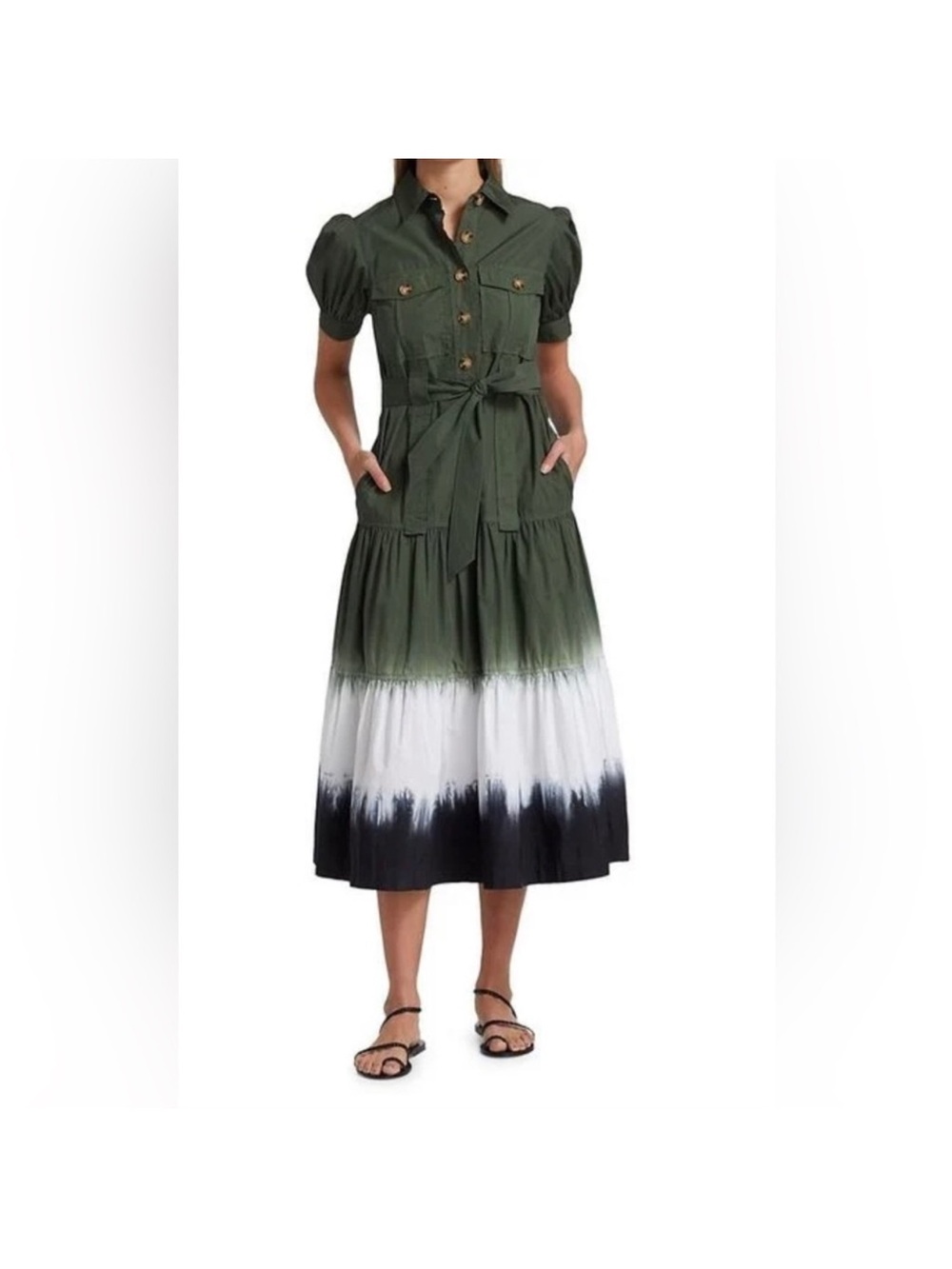 Derek Lam Women's 10 Crosby Buffy Utility Dress Green Blue